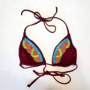 Beaded triangle bikini top!